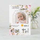 Invitation Modèle de panneau photo pour le premier anniversai (Debout devant)