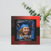 INVITATION MODELE DE PHOTO AVEC VAGUES STYLISEES MONOGRAMME,  (Debout devant)