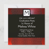 INVITATION MODELE DE PHOTO AVEC VAGUES STYLISEES MONOGRAMME,  (Dos)