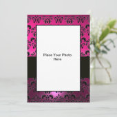 INVITATION MODELE DE PHOTO DAMASK ROSE NOIR (Debout devant)