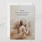 Invitation Modèle de photo d'ange jouant de la lyre au-dessus (Dos)