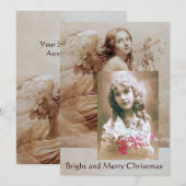 Invitation Modèle de photo d'ANGE JOUANT DE LA LYRE SUR LES N (Devant / Derrière)