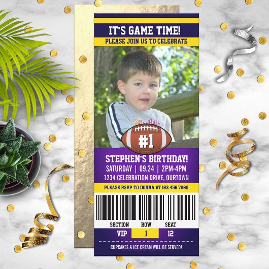 Invitation Modèle de photo d'anniversaire de football