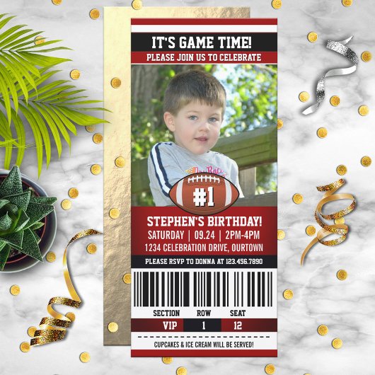 Invitation Modèle de photo d'anniversaire de football