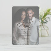 Invitation Modèle de photo de mariage avec typographie élégan (Debout devant)