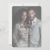 Invitation Modèle de photo de mariage avec typographie élégan (Devant)