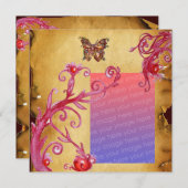 Invitation Modèle de photo de mariage en parchemin papillon (Devant / Derrière)