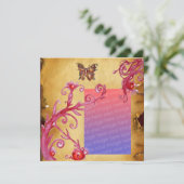 Invitation Modèle de photo de mariage en parchemin papillon (Debout devant)