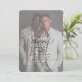 Invitation Modèle de photo de mariage pour deux mariés (Debout devant)