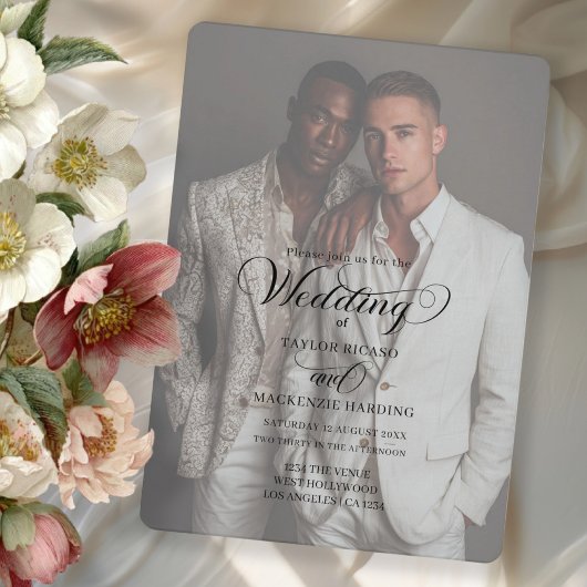 Invitation Modèle de photo de mariage pour deux mariés