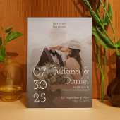 Invitation Modèle de photo de mariage rustique élégant person