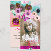 INVITATION MODELE DE PHOTO DE ROSES ROSES ET PAPILLON SWEET 1 (Devant / Derrière)