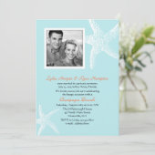 Invitation Modèle de photo d'étoile de mer bleu clair, récept (Debout devant)