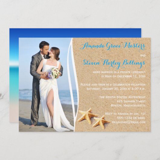 Invitation modèle de photo uniquement pour la réce (Devant / Derrière)