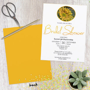 Invitation Modèle de photographie de tournesol de bordure sup