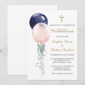 Invitation Modèle de Première Communion pour Jumeaux (Devant / Derrière)