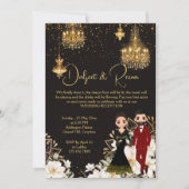 Invitation Modèle de réception chic couple indien (Devant)