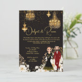 Invitation Modèle de réception chic couple indien (Debout devant)