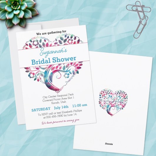 Invitation Modèle de Réception de Mariage en forme d'Arbre en