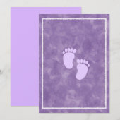 Invitation Modèle de rectangle de Baby Shower aquarelle viole (Devant / Derrière)