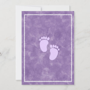 Invitation Modèle de rectangle de Baby Shower aquarelle viole