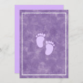 Invitation Modèle de rectangle de fête de bébé à l'aquarelle (Devant / Derrière)