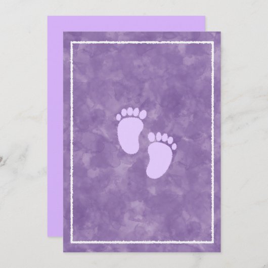 Invitation Modèle de rectangle de fête de bébé à l'aquarelle (Devant / Derrière)