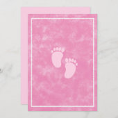 Invitation Modèle de rectangle pour Baby Shower aquarelle ros (Devant / Derrière)