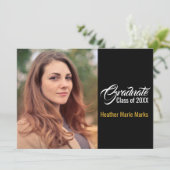 Invitation Modèle de remise de diplômes élégant avec photo pe (Debout devant)
