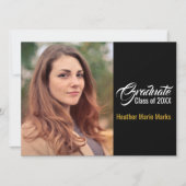 Invitation Modèle de remise de diplômes élégant avec photo pe (Devant)