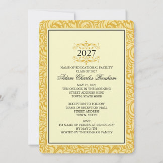 Invitation Modèle de remise des diplômes 2027 Jaune Doré Form