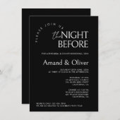 Invitation Modèle de répétition de Mariage minimalLa nuit ava (Devant / Derrière)