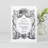 Invitation Modèle de réponse pour un mariage Baroque Rococo (Debout devant)