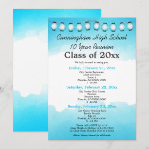 Invitation Modèle de réunion de classe de lycée à l'aquarelle