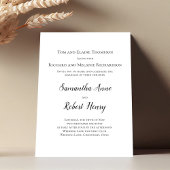 Invitation Modèle de script classique simple noir et blanc