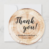 Invitation Modèle de script de Merci photo Mariage rustique (Devant)