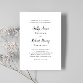 Invitation Modèle de script simple noir et blanc