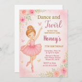 Invitation Modèle de soirée dansante pour filles (Devant / Derrière)