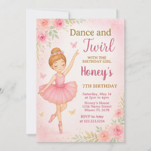 Invitation Modèle de soirée dansante pour filles