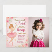 Invitation Modèle de soirée dansante pour filles avec photo (Devant / Derrière)