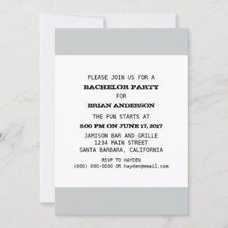 Invitation Modèle de soirée d'enterrement de vie de garçon