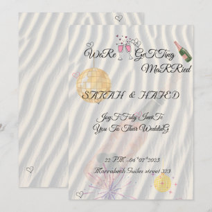 Invitation Modèle de suite de mariage illustré écriture manus
