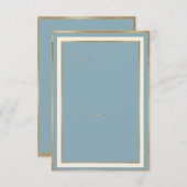 Invitation Modèle de trame or Floral Aquarelle Bleue (Devant / Derrière)