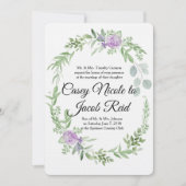 Invitation Modèle de verdure et de lavande (Devant)