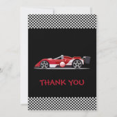 Invitation Modèle de voiture de course rouge modifiable (Dos)