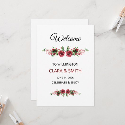 Invitation Modèle d'étiquette pour panier de mariage  (Devant/Arrière en situation)