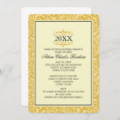 Invitation Modèle d'études Jaune doré Formal (Devant / Derrière)