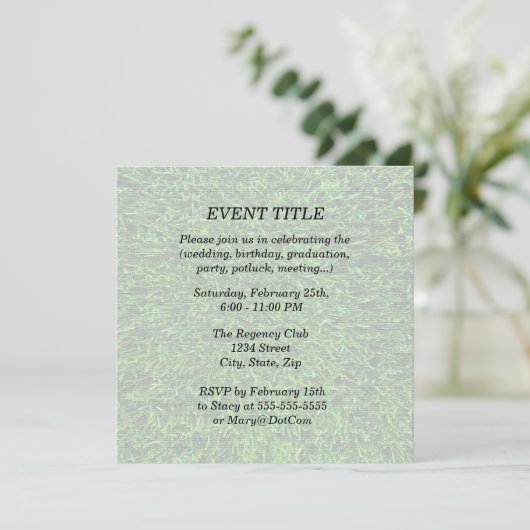 Invitation Modèle d'herbe verte (Debout devant)