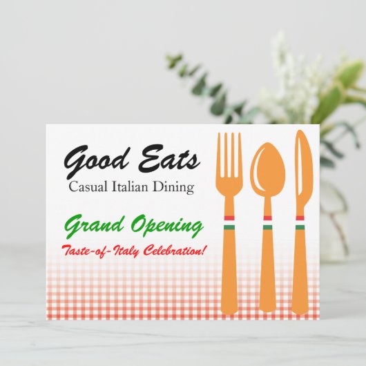 Invitation Modèle Dîner Décontracté Italien (Debout devant)