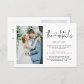 Invitation Modèle d'informations sur les détails du mariage (Devant / Derrière)